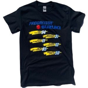 Gildan Suzuki progressive racing team all black t shirt